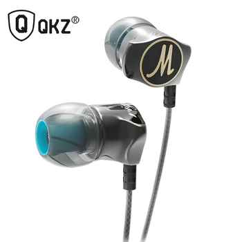 QKZ DM7 por Cable de alta fidelidad En la Oreja los Auriculares de Monitor de Edición Especial Chapado en Oro de la Vivienda Dinámica Conductor de Aleación de Zinc Auriculares con Mic HD