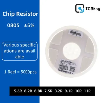 5000PCS 0805 Resistor SMD Precisión de 5% 0 ohm ~ 10M ohm 5.6 R 6.2 R 6.8 R 7.5 R 8.2 R 9.1 R 10R 11R