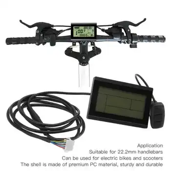 Bicicleta eléctrica de la Pantalla del Medidor de 5 Pines Conector Impermeable de la Bicicleta de la Pantalla LCD del Panel de Control para el KT Controlador de 24V 36V 48V