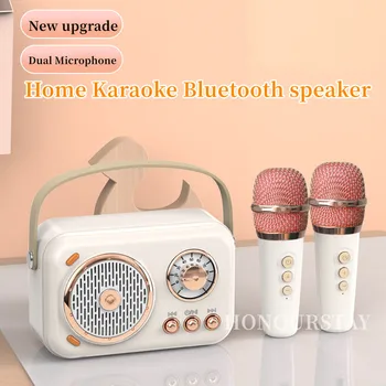Mini al aire libre, Karaoke Altavoz Bluetooth Portátil Con Micrófono Inalámbrico de la Tarjeta de Subwoofer de Alto Volumen de la Caixa De Som para Niños Regalo