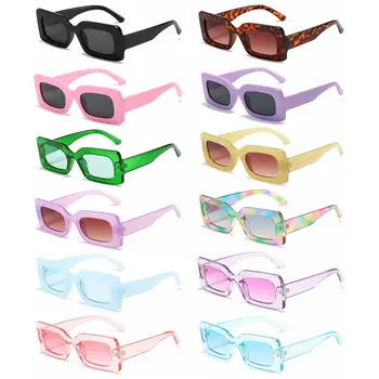 La mujer de las Gafas de sol 2023 Moda Vintage Rectángulo de color Rosa Púrpura Plaza de Gafas de Sol de las Niñas Gafas de Sol de las Señoras UV400 Gafas