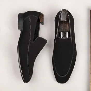 Versión europea de los Hombres de cuero de los zapatos, los pies de lijado de cuero para construir, suave superficie de la piel con una suave y cómoda de soles, f