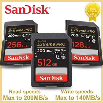 Tarjeta SanDisk SD Extreme PRO Tarjeta de Memoria de Alta Velocidad de hasta 200 MB/s U3 4K UHD Video C10 V30 SDHC y SDXC UHS-I de las Tarjetas de la Cámara