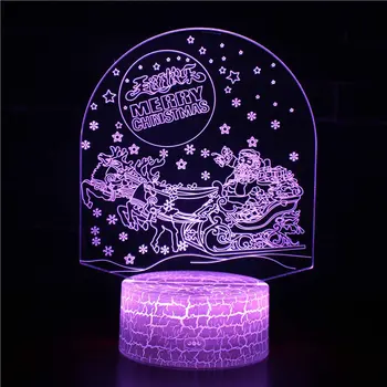La navidad de la Serie de Tocar la Base 3D Luz de Noche LED De 7 Colores de Luz de la Decoración del Hogar Increíble Ilusión de la Noche de la Luz de la Lámpara