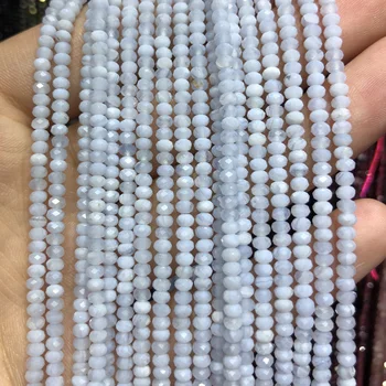 Genuino de Encaje Morado Ágata Facetas Rondelle Bolas de Piedra Natural Perlas 2x3-4 mm 15