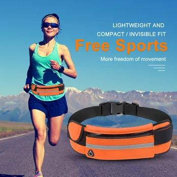 Mini Oculto Running Waistpack Ligero Teléfono Cinturón de Bolsas de Portátil Elástico Transpirable con banda Reflectante Accesorios de Deportes