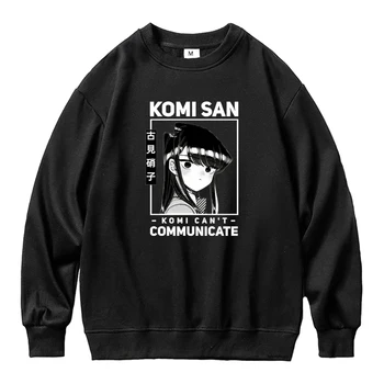 Anime Komi no se Puede Comunicar Sudaderas de Otoño e Invierno de los Hombres Sudadera con capucha de Harajuku Kawaii Crew-Sudadera de cuello Masculino Komi San Clásico de la parte Superior