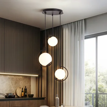 Lámparas LED Colgante de Tres Cabezas Moderno Simple Bola de Cristal Colgante de la Lámpara Para el Comedor Dormitorio Restaurante el Café de la Luz