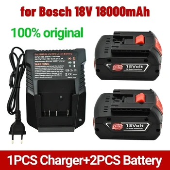 NUEVA 18V Batería 18.0 Ah para Bosch Taladro Eléctrico 18V Li-ion Recargable de la Batería BAT609, BAT609G, BAT618, BAT618G, BAT614+Cargador