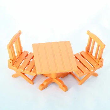 3Pcs/Set 1/12 Mini Mesa de Comedor/Sillas de los Muebles del Modelo de Juguetes Para la Casa de Muñecas, Decoración de casa de Muñecas en Miniatura Accesorios