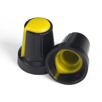 10PCS WH148 AG2 Potenciómetro Perilla del Interruptor de la Tapa de 15X17mm de Plástico Amarillo Perillas de Ciruela, Mango Kit