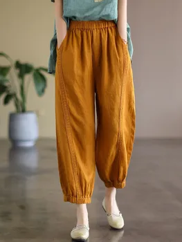 Las mujeres de Verano Casual Pantalones de la Nueva Llegada De 2022 Estilo Vintage Patchwork de Encaje de Todos-partido Flojo Mujeres de Tobillo-longitud, Pantalones Harem, D356