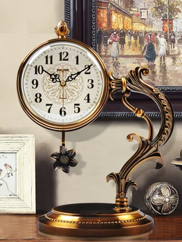 sala de estar de la casa de moda reloj de adornos de escritorio relojes creativo Europeo reloj de mesa Chino escritorio Americano sentado reloj