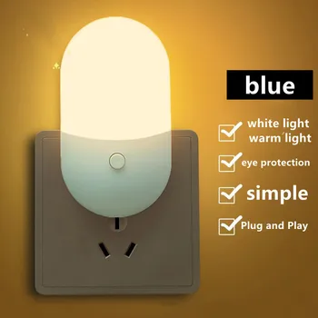 Luz de Noche LED Plug-in de la Lámpara de la Mesita de los Ojos Protección de la Luz de la Noche Bebé la Alimentación de la Luz Para el Dormitorio Corredor WC Iluminación