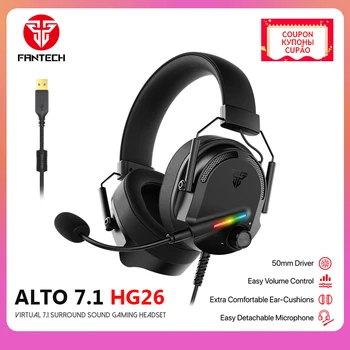 FANTECH ALTO 7.1 USB HG26 de Sonido Envolvente Wired Gaming Headset Con Desmontable HD Micrófono de los Auriculares Para PC Portátil Gamer