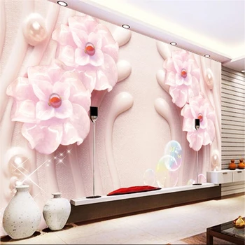beibehang Gran fondo de pantalla personalizado mural de la moda las flores en relieve 3D dormitorio sala de estar sofá TV telón de fondo de papel de parede