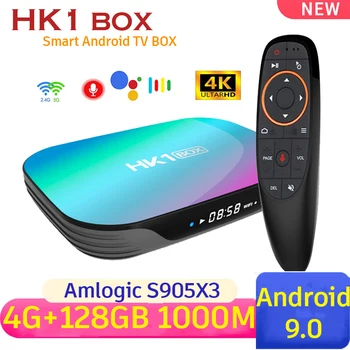 HK1 CUADRO de 8K de 4 gb 32 GB 64 GB, 128 GB Smart TV Box Amlogic S905X3 Android 9.0 Apoyo 1000M 4K BT 5G Dual Wifi Media Player Set Top Box