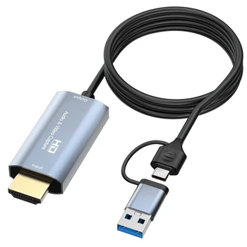4K Compatible con HDMI De Tipo C+USB de la Tarjeta de Captura 1080P Juego de Ordenador Teléfono Móvil de la Tarjeta de Captura de 1,8 M