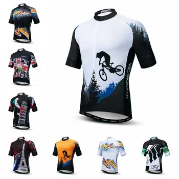 2019 Weimostar Jersey de Ciclismo hombres de Bicicleta de carretera de montaña MTB bicicleta camisa Ropa Ciclismo maillot de Carreras de ciclo de conducción superior de la blusa azul