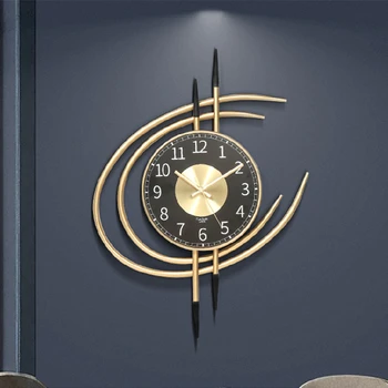 Creativo moderno minimalista mecánico automático de la personalidad de la luz de oficina de lujo Nórdicos reloj del vestíbulo del hotel pared de la sala del reloj