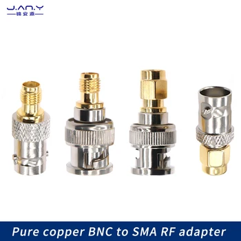 1 pieza de Todo el cobre BNC hembra a hembra de SMA adaptador coaxial RF conector P9 hembra sma-k chapado en oro de tornillo interior agujero interior