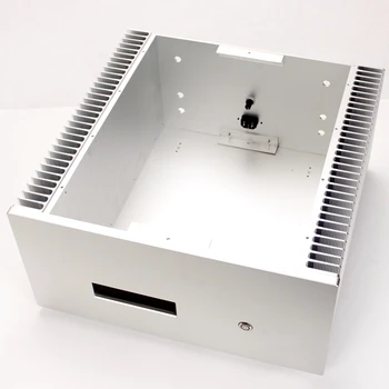 Doble los lados de la disipación de aluminio de Todo clase de post amplificador de potencia el caso de APLICACIONES de Gabinete de la caja de BRICOLAJE de tamaño: 411x411x200