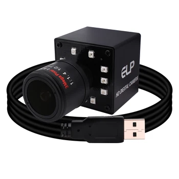 ELP Día y Visión Nocturna 3MP IDM Full HD H. 264 Micrófono 30fps 38x38mm Mini USB de la Cámara Webcam Con Leds IR de 2.8-12m m Varifocal de la Lente