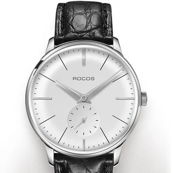 los hombres de relojes,mens automático reloj de pulsera Rocos hombre vestido de ultrafinos reloj mecánico impermeable relogio masculino de lujo de la marca
