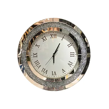 Montado en la pared decorativo reloj electrónico de la moda de cristal sencillo reloj de pared de luz de lujo creativo reloj de la sala de estar