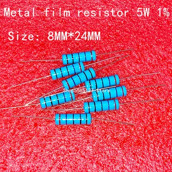 5c las 5W resistor de película Metálica 1% 0.1 R ~ 3.9 0.1 M R 1R R 4.7 10R 22R 33R 47R 1K 4.7 K 10K 100K 1 4.7 10 22 33 47 4K7 1M ohm 5WMetal