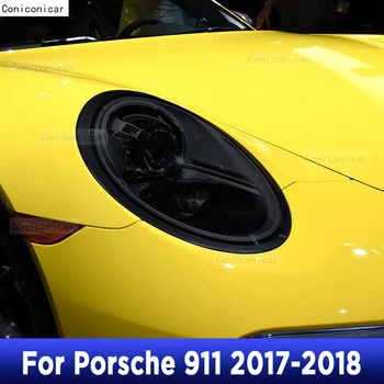 Para Porsche 911 2017-2018 Exterior del Coche Faros Anti-arañazos Frontal de la Lámpara Tinte de TPU Film Protector de Reparación de Accesorios de la etiqueta Engomada
