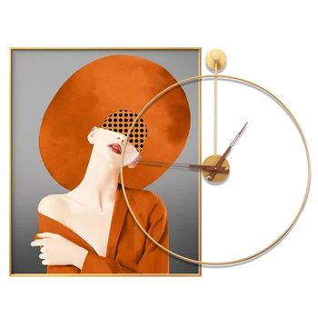 La Casa De Moda Decorativo Reloj De Pared De La Personalidad Creativa Colgante De Pared Reloj De Restaurante Pinturas Combinación Decorar Reloj
