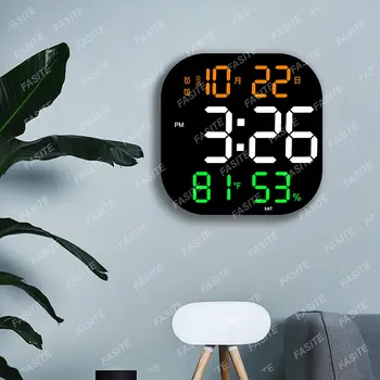 Digital Reloj de Pared LED de la Pantalla Grande de la Temperatura Visualización de la Fecha Electrónico multifunción Reloj de Alarma de Control Remoto de la Decoración de la Habitación