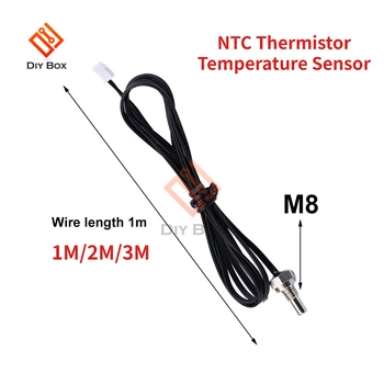 1M 2M 3M NTC Termistor Sensor de Temperatura de la prenda Impermeable de la Sonda de Alambre de 10K Rosca M8 Cable de la Sonda B3435 Terminal XH2.54 2PIN