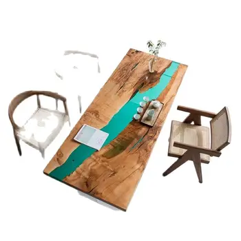 Personalizar la resina de epoxy del río mesa, mesa de té, ola de mar de madera sólida de la junta, registro de la junta del té, tabla creativo de muebles