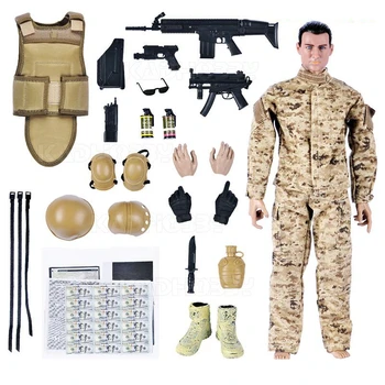 1/6 Hombre del Ejército BJD Figura Configurar el Equipo SWAT de los Soldados de las Fuerzas Especiales Militares de Colección de Muñecas con Arma de Acción en Miniatura de Juguete para Niño