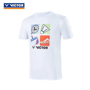 Victor camiseta de deporte Jersey ropa deportiva de bádminton de manga corta para hombres, mujeres tops masculinos 30025 camisetas