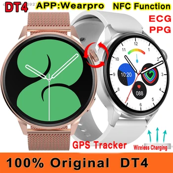 Perseguidor de GPS de la Original DT4+ Reloj Inteligente NFC Función de Bluetooth de la Llamada Ai Asistente de Voz Contraseña de la conexión Inalámbrica ECG PPG DT4 Smartwatch