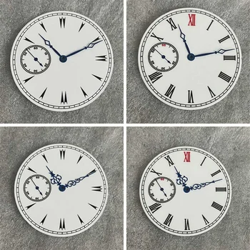 38.8 mm Dial del Reloj Elegante, Sencilla Esmalte Blanco Reloj con Esfera Azul Reloj de las Manos del Kit de Ninguna Esfera Luminosa para ETA6497 ST3600 Movimiento