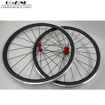 700c de carbono, llantas de aleación de 38 mm de la cubierta de aluminio de la rueda de la aleación de freno de la superficie de las ruedas de carbono, de aluminio, ruedas de bicicleta de carretera