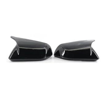 Auto Accesorios Exteriores en Negro Brillante de Fibra de Carbono de Color Retrovisor Espejo Lateral Cubierta de Tapas para Ford Mustang 2015-2022 2PCS