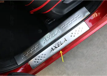 Para Mazda 3 AXELA 2014-2017 coches de acero inoxidable del umbral de la guardia de la placa de Bienvenida pedal anti-arañazos protección de los accesorios del coche