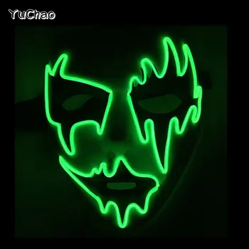 Halloween Luz pintados a mano de la Máscara de LED Brillantes de Miedo Máscara Luminoso Horror de la Fiesta de la Máscara de Disfraces Props Decoración