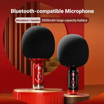 K2 Micrófono Inalámbrico de Alta Fidelidad, Tiempo de Espera Largo Sensible Bluetooth compatible con 5.0 Karaoke Micrófono de Condensador para Singi