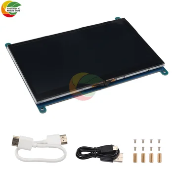 7-pulgadas LCD Monitor Compatible Con HDMI de la Pantalla Táctil de 1024 x 600 de Resolución de TN de Pantalla Táctil Capacitiva Sistema de Apoyo a la Raspberry Pi