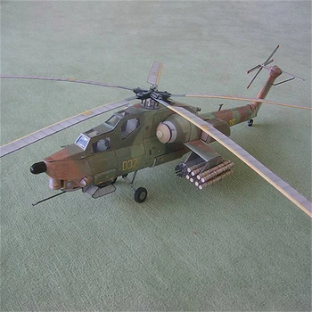 1: 33 Escala Soviética Mi-28 Armadas Helicóptero de BRICOLAJE Artesanal de Papel de KIT Modelo hecho a Mano de Juguete Rompecabezas de Regalo de los Puntales de la Película