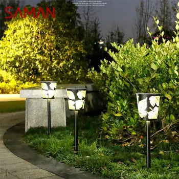SAMAN al aire libre del Césped de Luz Creativa Solar Impermeable de IP65 LED de Jardín Moderno para el Hogar de la Lámpara