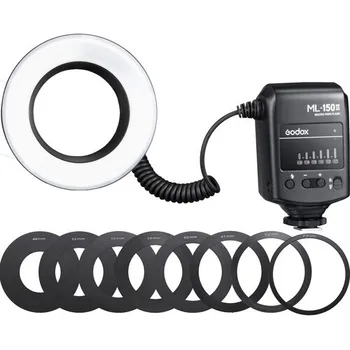Godox ML-150 II LED Macro Ring Flash Speedlite para Sony Canon Nikon, Fuji, Olympus, Panasonic Cámaras RÉFLEX digitales para la Producción de Vídeo