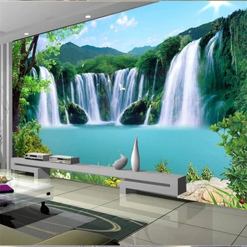 wellyu Personalizados gran pintor de paredes de agua que fluye cascada cascada paisaje de fondo de la pared de fondo de pantalla