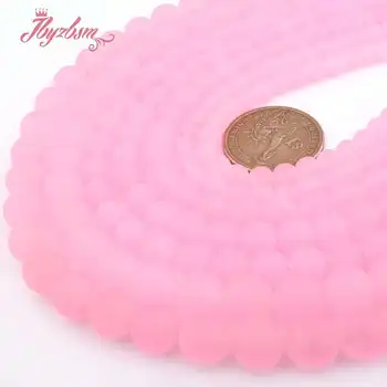 6,8,10 mm Ronda de Escarcha Rosa Jades de Piedra Espaciador Perlas para las Mujeres de los Hombres de BRICOLAJE Accesorios de la Pulsera del Collar de la Joyería de Filamento de 15